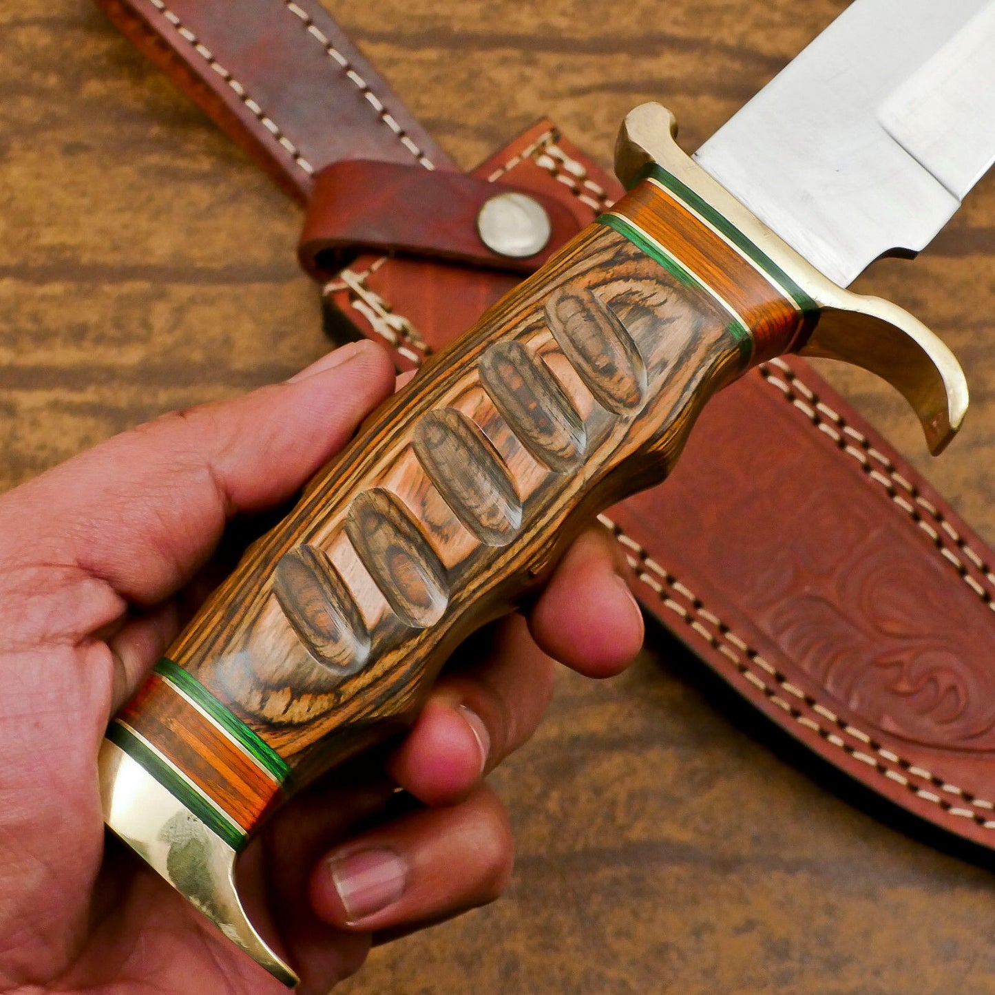 Ultimate Outdoor D2 Bowie Knife | 12-Inch Blade with Pakka Wood Grip