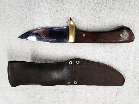 9.5" Custom Handmade Hunting Skinner Camp Knife Hardwood Handle with Leather Sheath