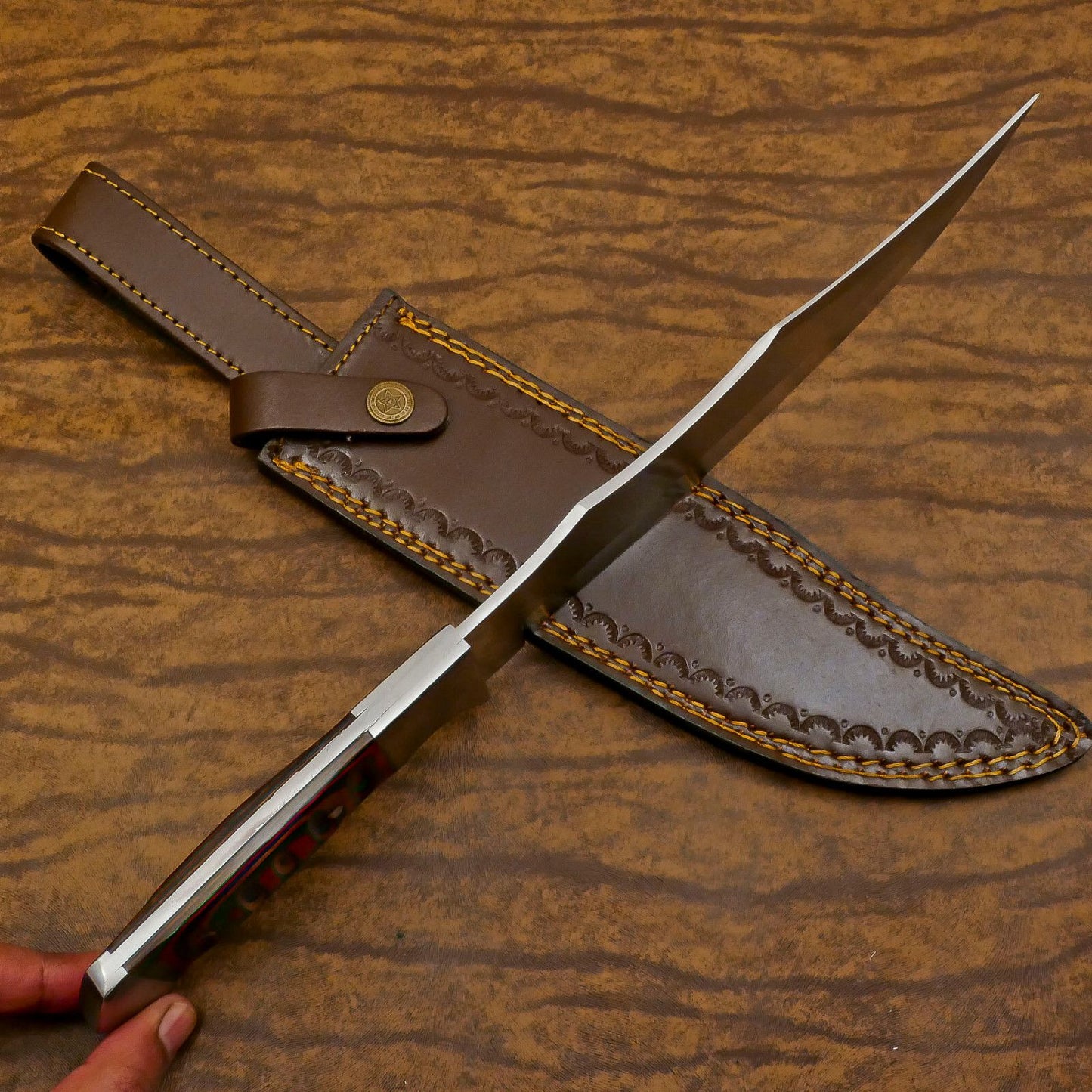 Handmade 13 Inch D2 Steel Full Tang Huge Bowie Hunting Sport Knife – Outdoor Survival Blade