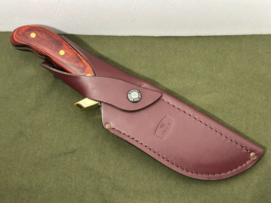 10" Skinner Hunting Knife – 420HC Stainless Blade, Rosewood Dymondwood Handle, Leather Sheath