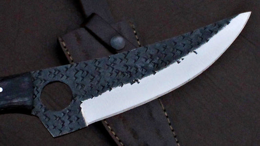 12" Custom Handmade D2 Tool Steel Skinner Knife with Leather Sheath – Hunting & Outdoor