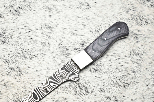 Fine Custom Handmade Damascus Steel Chef Knife – 11" Full Tang Sport Knife with Leather Sheath