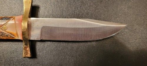 Handmade Hunting Skinner Knife – AUS-8 Stainless Steel Blade with Camel Bone Handle & Sheath