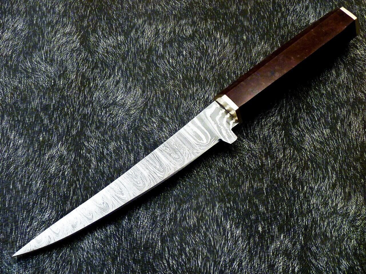 12" Custom Hand Forged Damascus Steel Chef Knife – Kitchen & Camping Knife with Resin Handle
