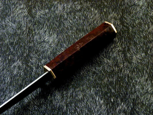 12" Custom Hand Forged Damascus Steel Chef Knife – Kitchen & Camping Knife with Resin Handle