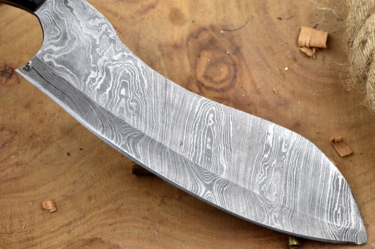 Custom Handmade Forged Damascus Steel Kitchen Chef Knife with Black Dollar Sheet Handle