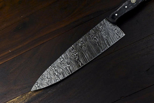Handmade Damascus Steel Camel Bone Hunting & Chef Knife – 13" Overall