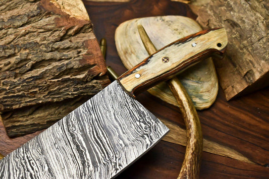 Custom Handmade Damascus Blade Chef Chopper Knife – 384 Layer Forged Steel