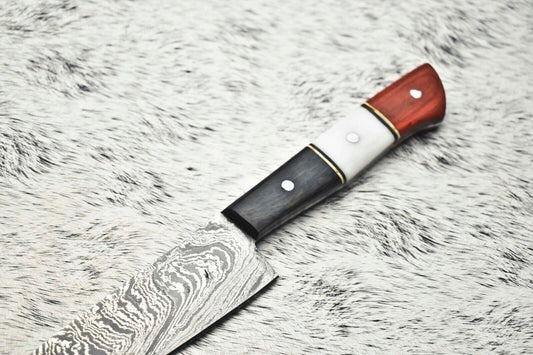 Cutlery Salvation Handmade Damascus Steel Full Tang Kitchen Chef Knife – 10" Blade, Oil Tempered 58-60 HRC