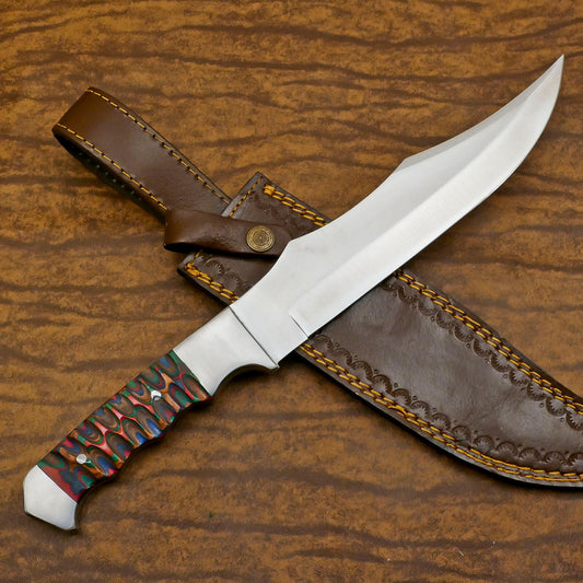 Handmade 12 Inch D2 Steel Full Tang Huge Bowie Hunting Sport Knife – Heavy Duty Survival Blade