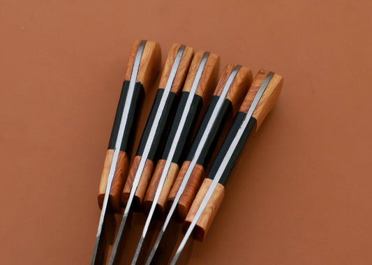 Kitchen Knife Set (5-Piece) – Chef Knives with Wood & Horn Handles