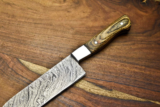 Custom Handmade Damascus Steel Blade Chef Knife – Full Tang Sport & Kitchen Knife