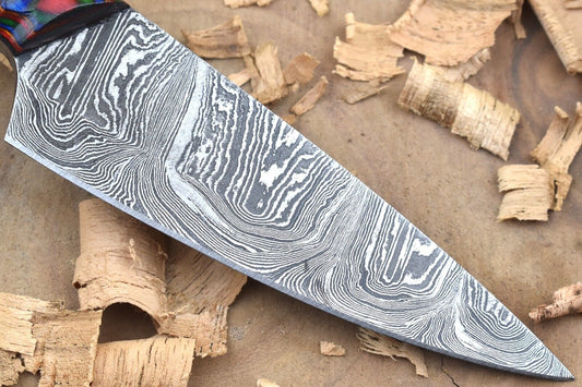 Custom Forged Damascus Chef Knife | 9" Kitchen Knife Handmade