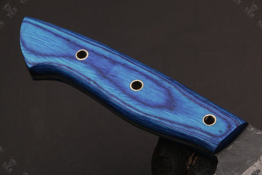 13.5" Custom Hand Forged Fire Damascus Steel Santoku Chef Knife for Kitchen