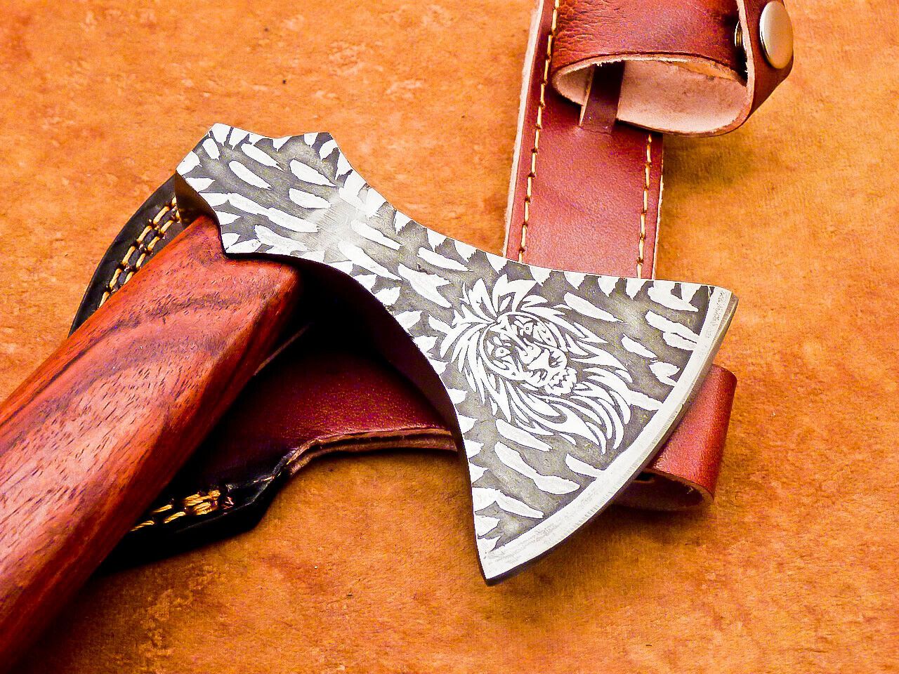 Hand Forged Carbon Steel Bearded Viking Axe 13 Inch Wooden Handle