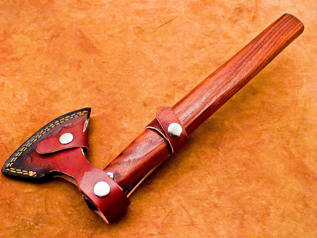 Hand Forged Carbon Steel Bearded Viking Axe 13 Inch Wooden Handle