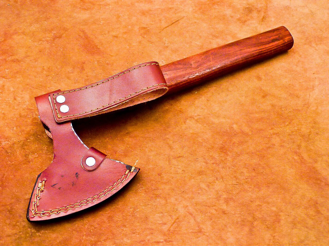 Hand Forged Carbon Steel Bearded Viking Axe 13 Inch Wooden Handle