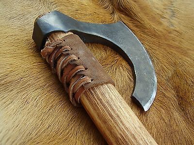 Hand Forged Viking Medieval Bearded Axe with Hardened Edge and Bushcraft Use