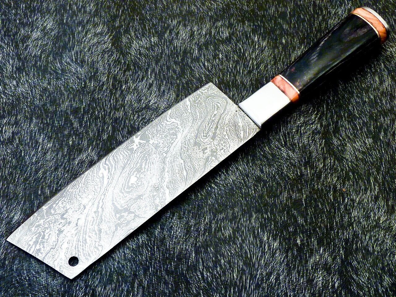 12" Professional Kitchen Chef Chopper Knife – Handmade Damascus Steel Blade with Camel Bone Handle, 7" Blade, 512 Layers