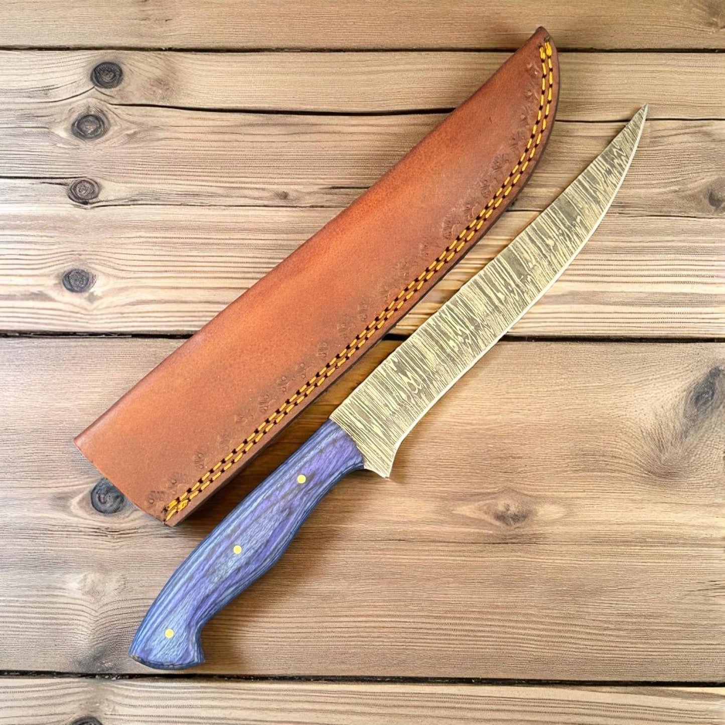 Handmade Fillet Knife & Damascus Steel Fillet Knife 12" Precision Kitchen Knife