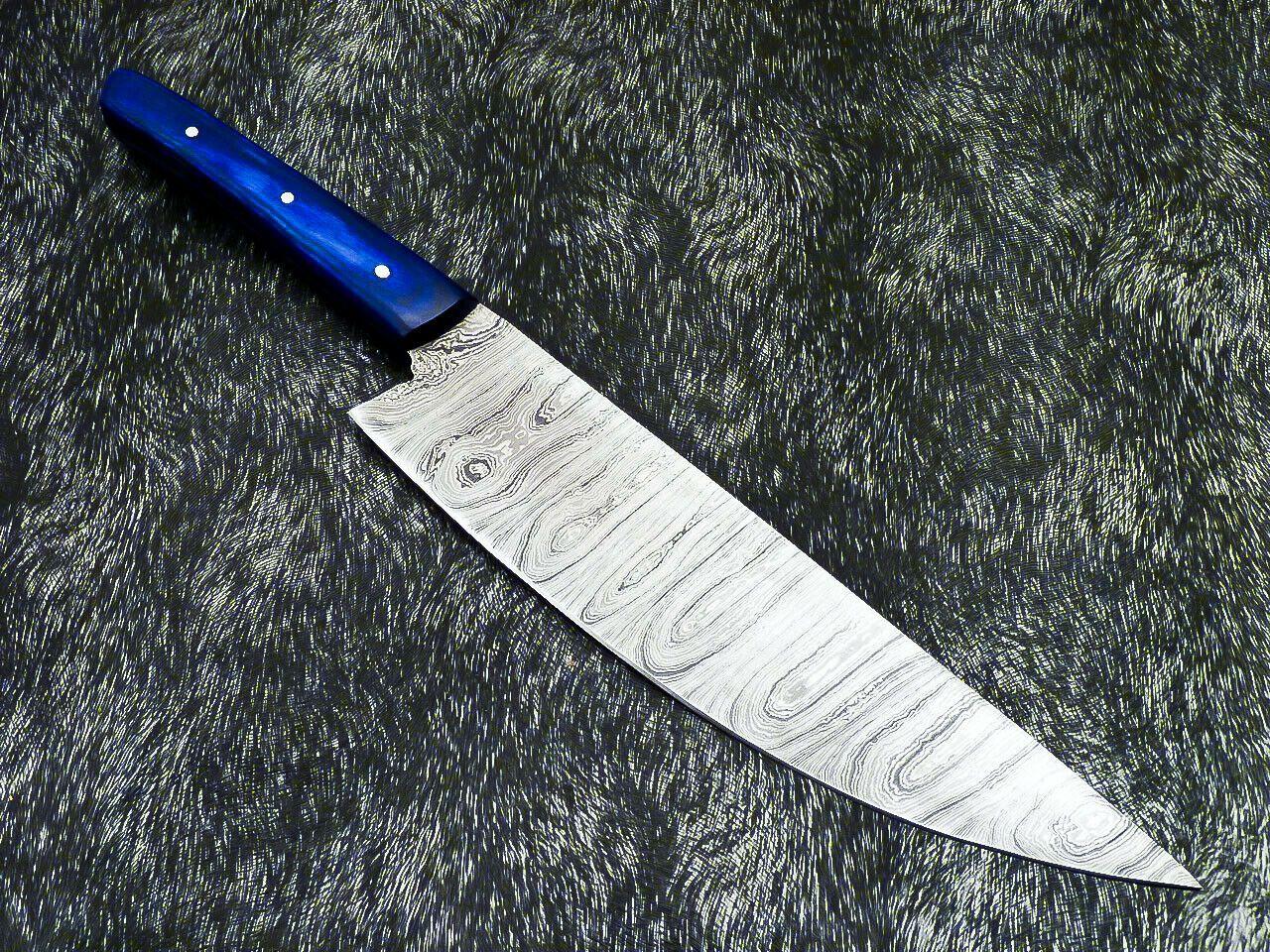 12" Handmade Professional Damascus Chef Knife – 7" Blade with Hardwood Handle