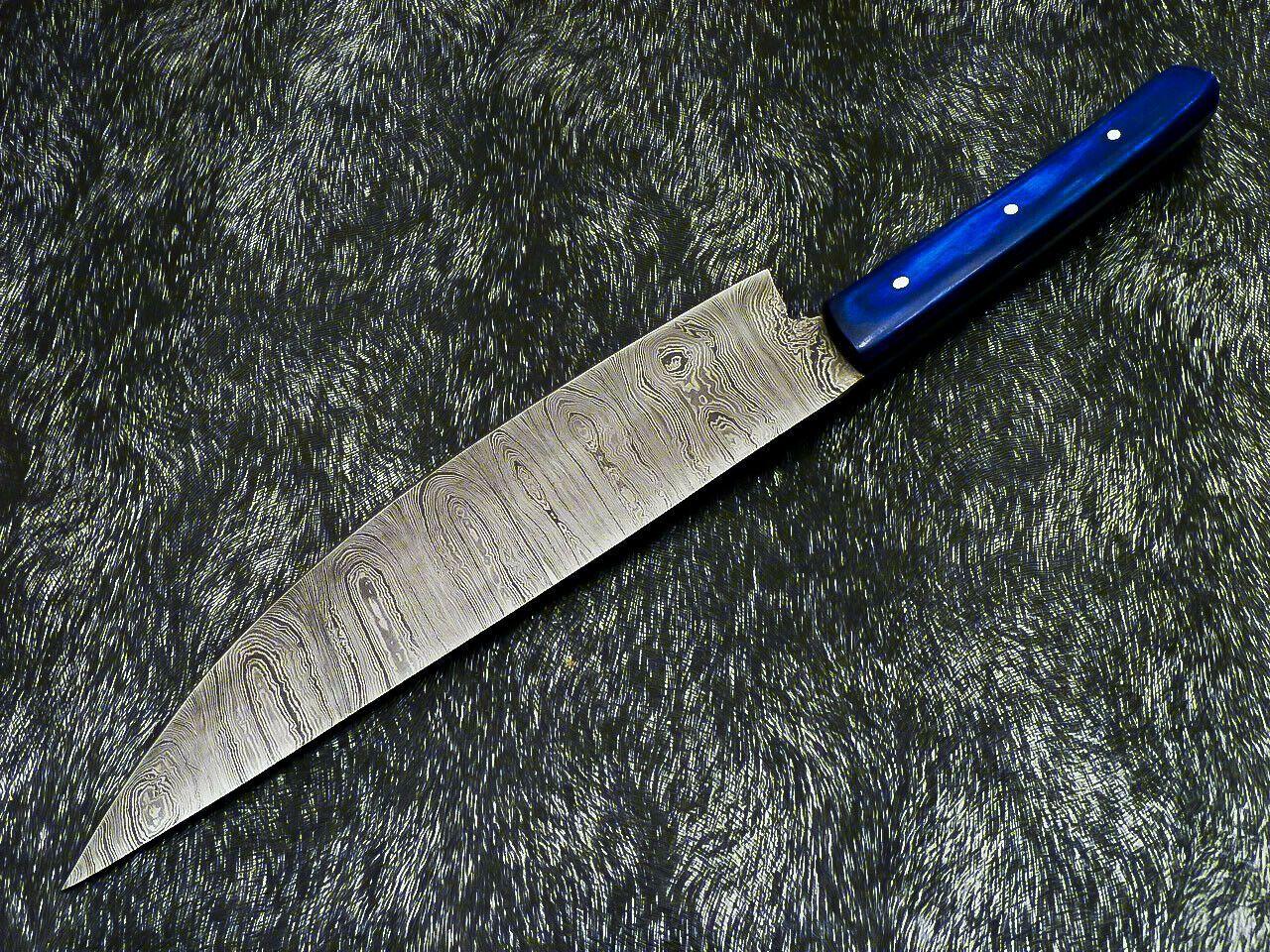 12" Handmade Professional Damascus Chef Knife – 7" Blade with Hardwood Handle