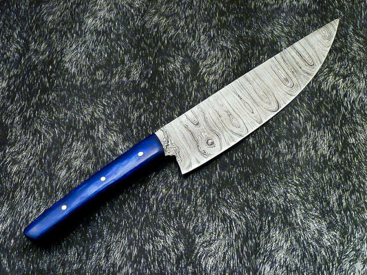 12" Handmade Professional Damascus Chef Knife – 7" Blade with Hardwood Handle