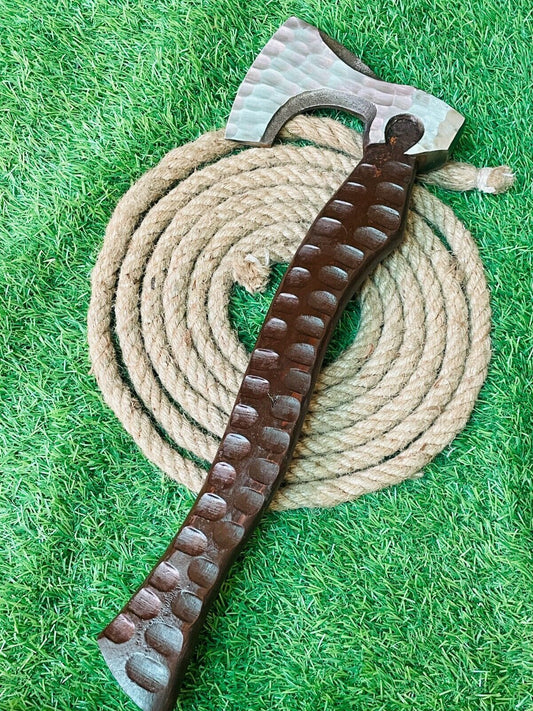 Handmade Forged   Steel Viking Bearded Camping Hatchet Tomahawk Axe