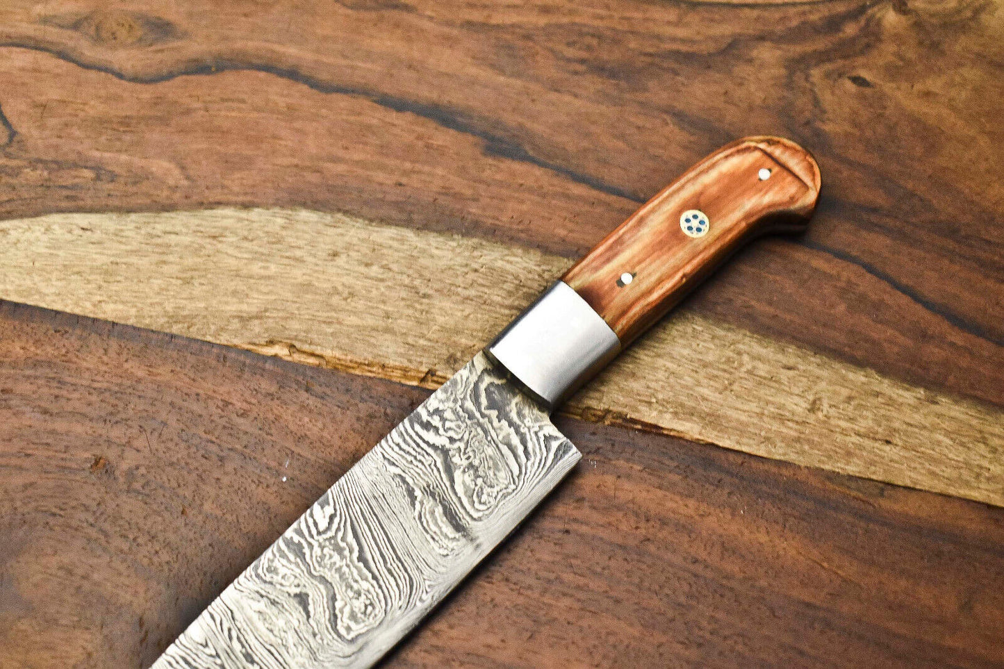 Custom Handmade Damascus Steel Full Tang Chef Chopper Knife – 384 Layers
