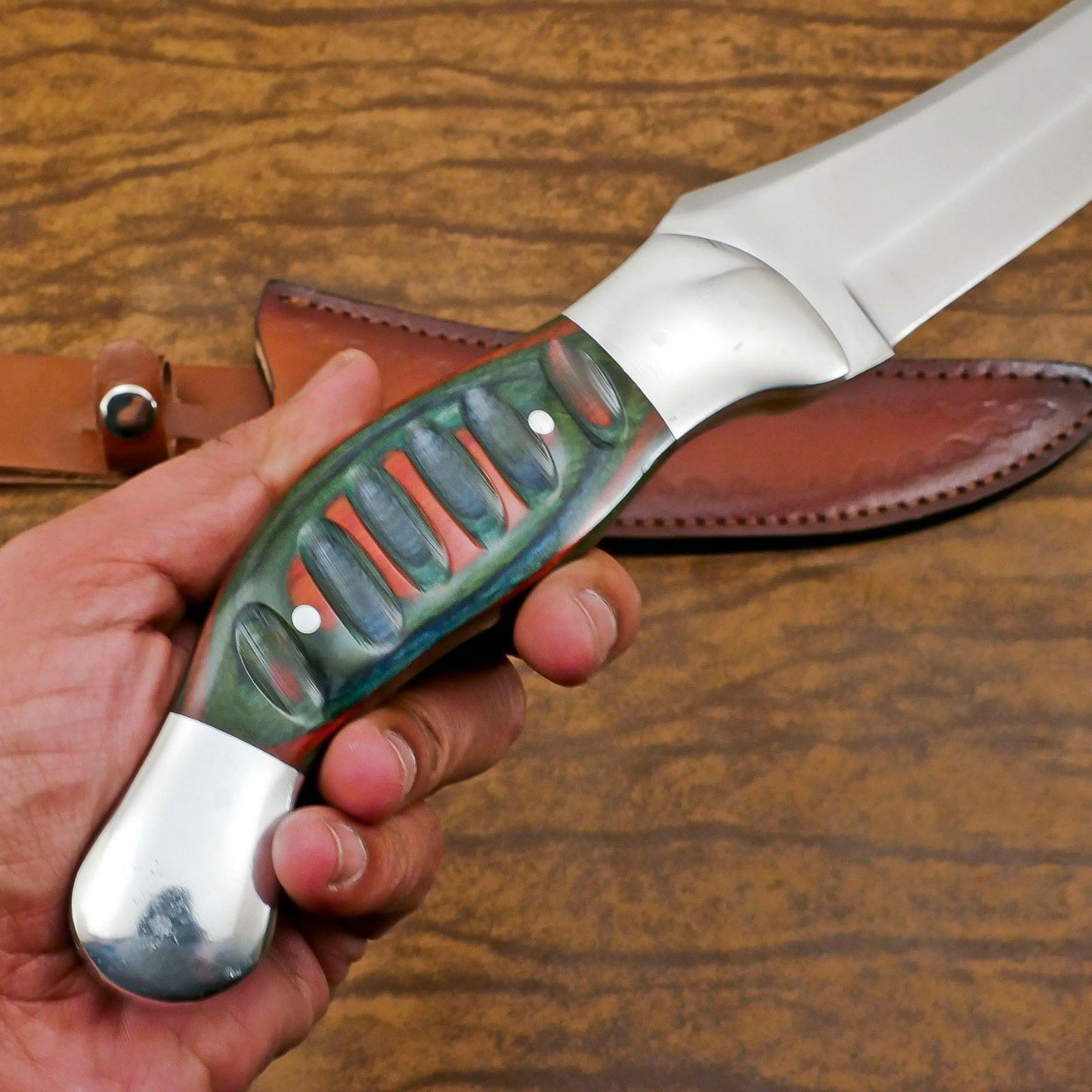 Handmade 12-Inch D2 Steel Full Tang Extra-Large Bowie Hunting & Outdoor Knife