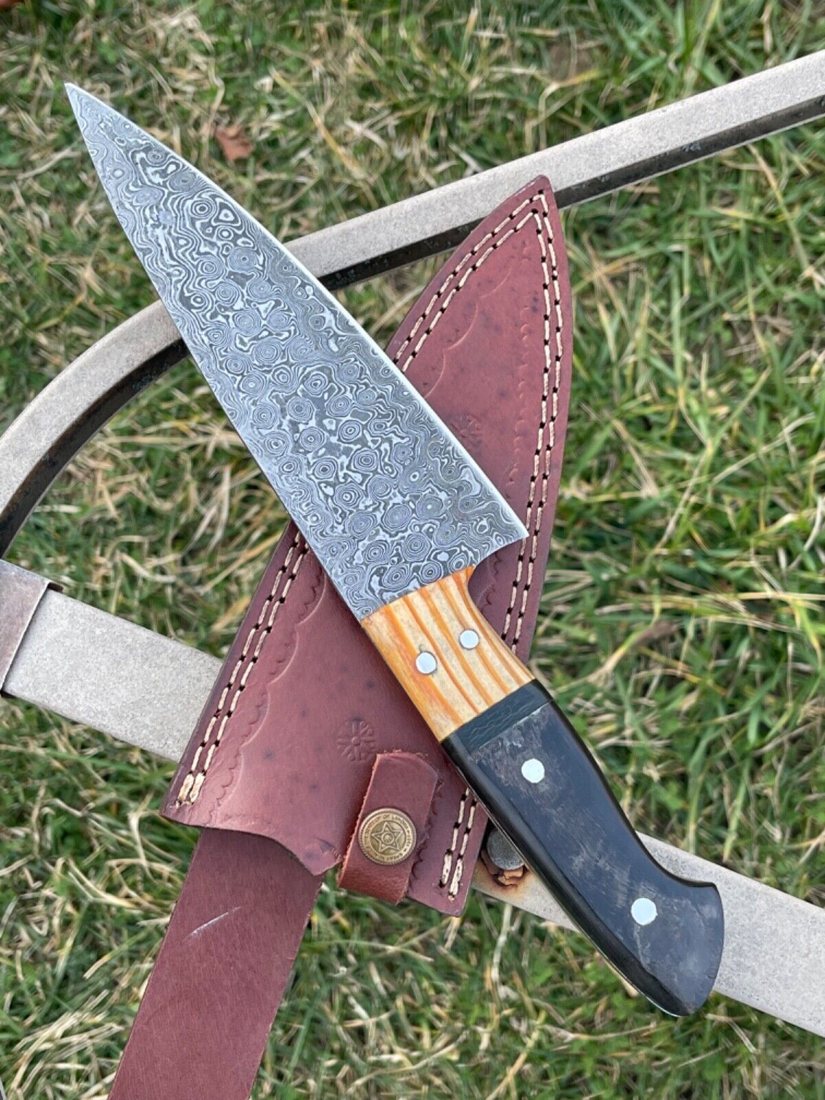 11" Handmade Damascus Steel Chef Knife – Kitchen & Hunting Knife