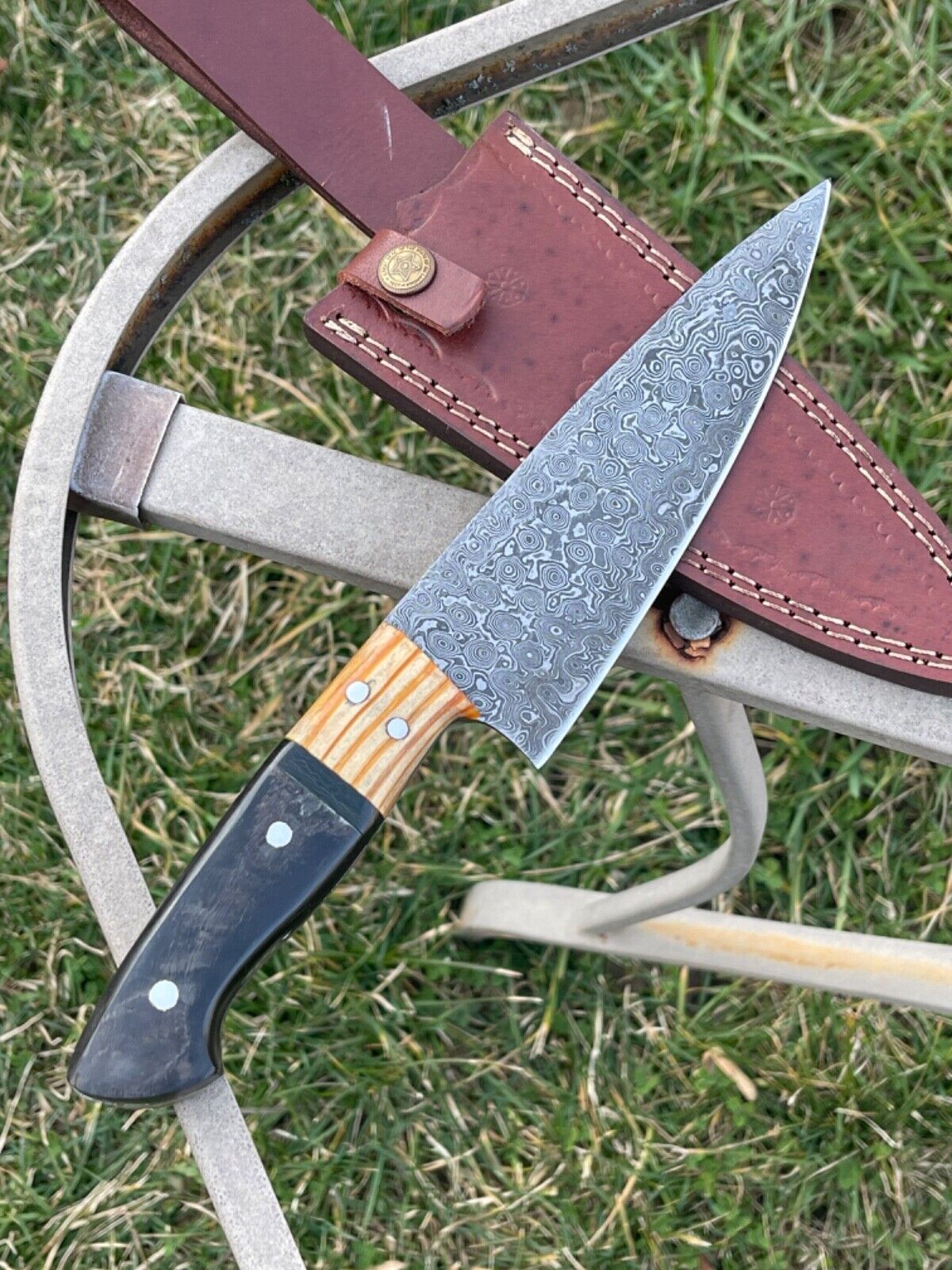 11" Handmade Damascus Steel Chef Knife – Kitchen & Hunting Knife