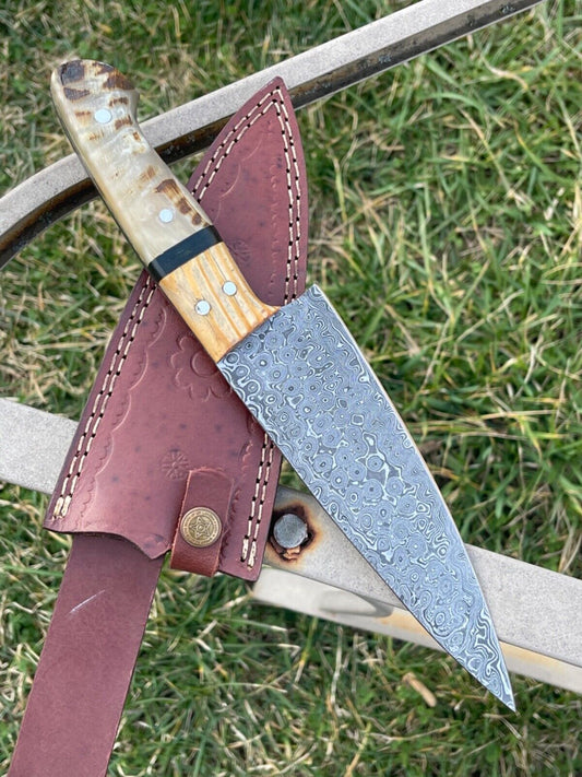 11" Handmade Damascus Steel Chef Knife – Rhino Forge Kitchen Knife