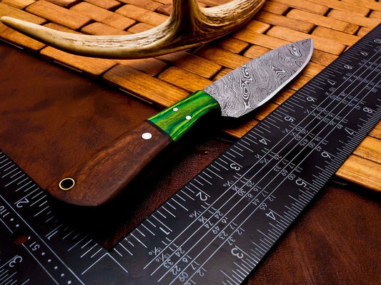 Custom Forged Damascus Steel Bowie Knife | Full Tang Hunting & Camping Blade