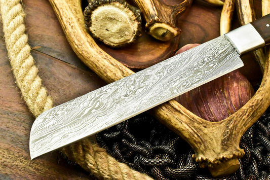 Handmade Damascus Steel Chef Knife | Full Tang Walnut Wood Handle