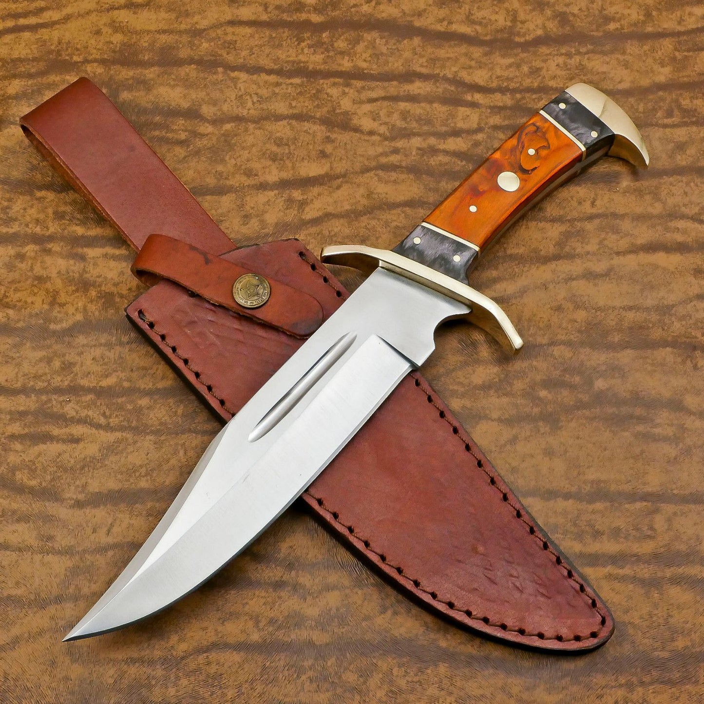 Handmade 12 Inch D2 Steel Full Tang Survival Bowie Knife – Hunting & Camping Blade