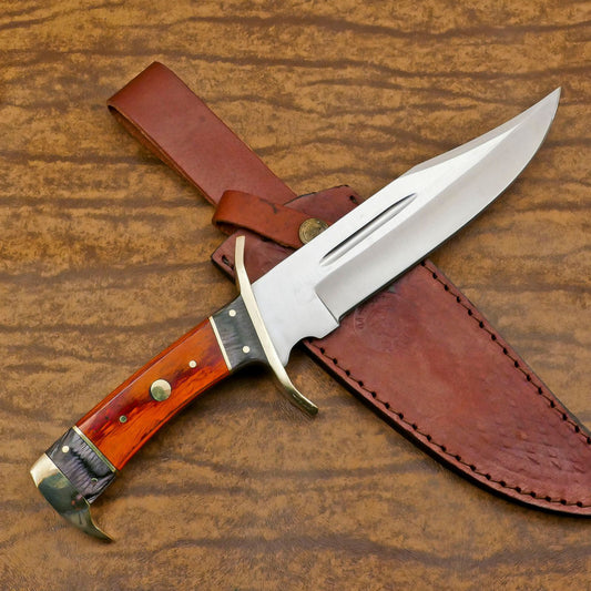 Handmade 12 Inch D2 Steel Full Tang Survival Bowie Knife – Hunting & Camping Blade