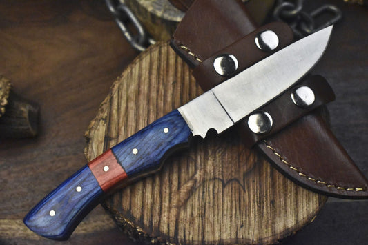 Hand Forged Skinner Knife AUS-8 Steel with Hardwood Handle – Hunting & Outdoor Gift