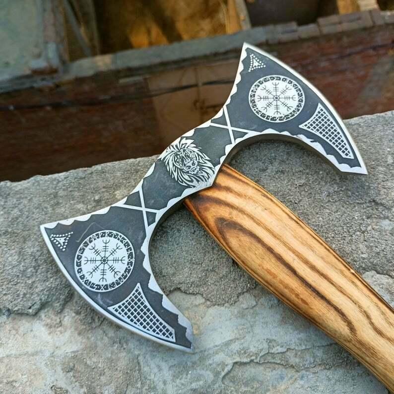 Custom Forged Carbon Steel Viking Axe – Perfect Gift for Collectors