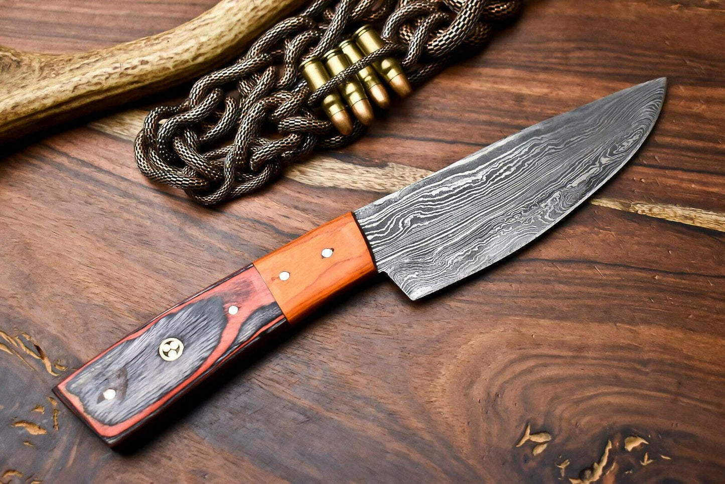 Premium Hand Made Damascus Steel Chef Knife – Full Tang Kitchen Blade