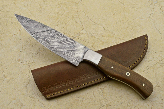 RARE Custom Hand Forged Damascus Steel Chef Knife – Rose Wood Handle