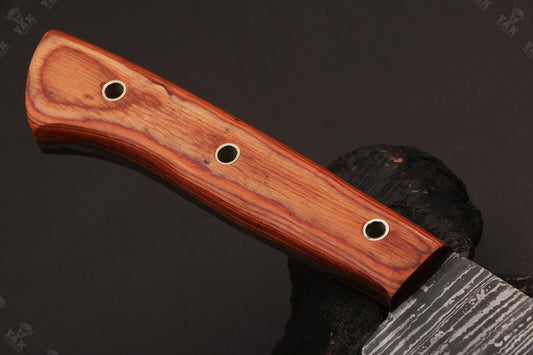 13" Custom Hand Forged Fire Damascus Steel Sentoku Chef Knife for Kitchen Use