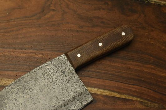 Custom Handmade Damascus Steel Chef Chopper Knife – 12" Full Tang Kitchen Knife