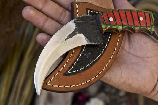 Custom Forged D2 Steel Karambit Knife 8" With Hard Wood Handle Best Karambit