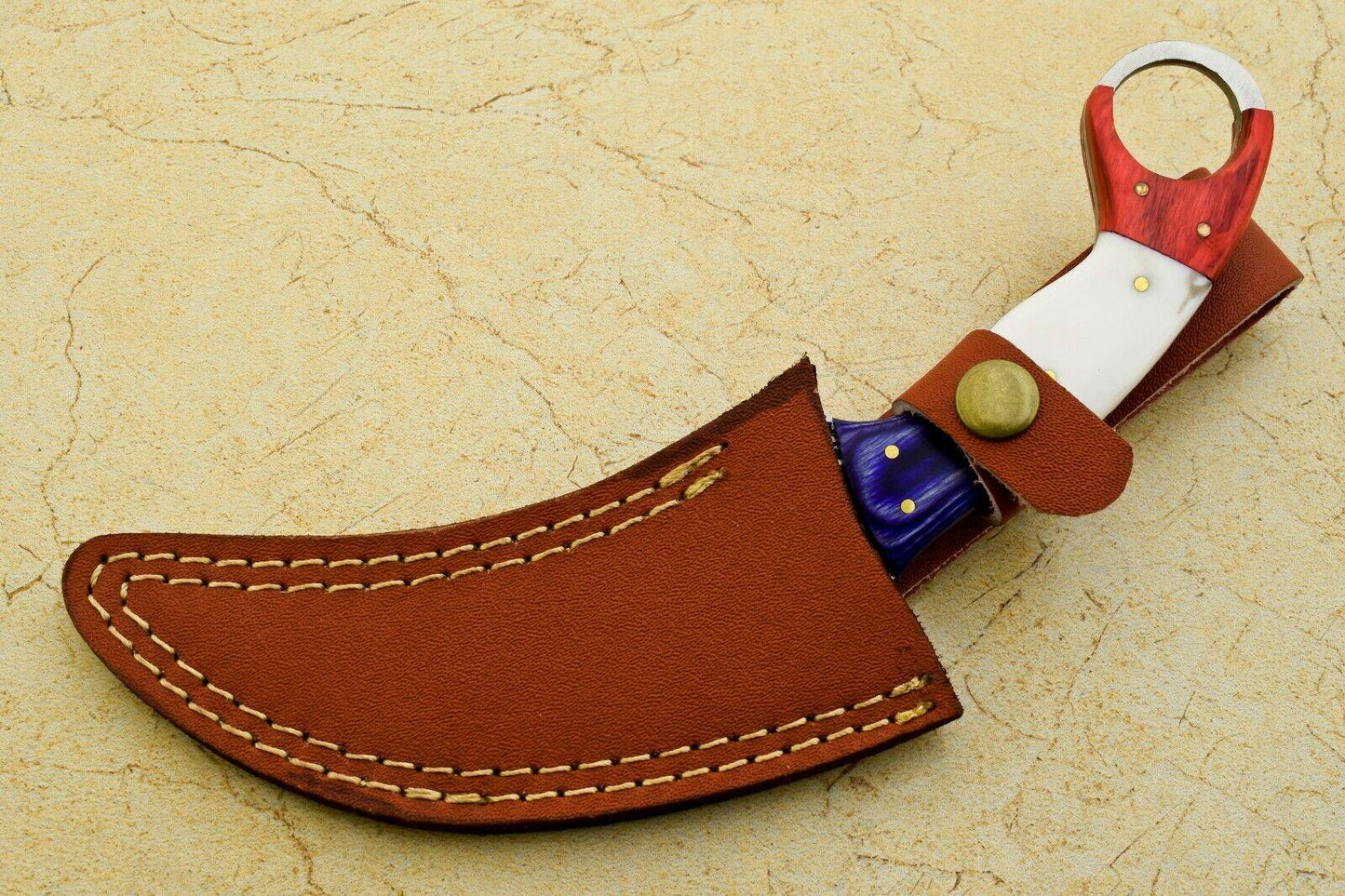 9" Handmade Best Karambit Best Karambit Damascus Steel Hunting Knife With Wood and Resin Handle