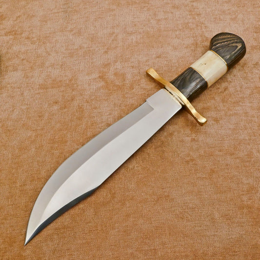 Massive Handmade 12" D2 Clip Point Fixed Blade Bowie Hunting Knife