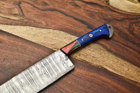 Handmade Damascus Steel Blade Chef Full Tang Knife – 13"