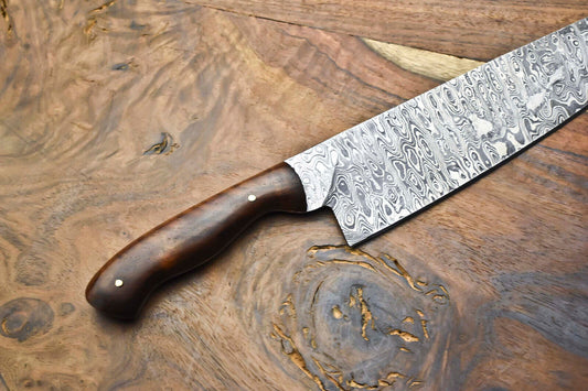 Custom Handmade Damascus Steel Chef Knife – Full Tang Forged Sport & Kitchen Blade