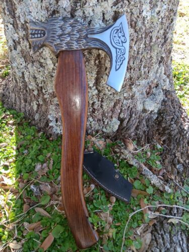 Wolf Hammer Axe – Carbon Steel Viking Hatchet Tomahawk Bearded Axe