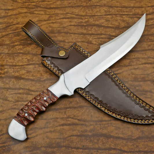 Outdoor Master D2 Bowie Knife | 14-Inch Full Tang with Pakka Wood Handle